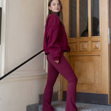 Lux Flare Pants - Burgundy