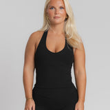 Shape Halter Neck Tank - Black