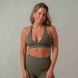 Lux Crossover Sports Bra - Olive