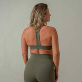 Lux Crossover Sports Bra - Olive