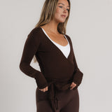 Soft Wrap Top - Espresso