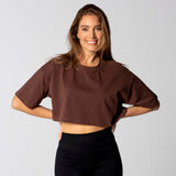 Cropped Tee - Brown